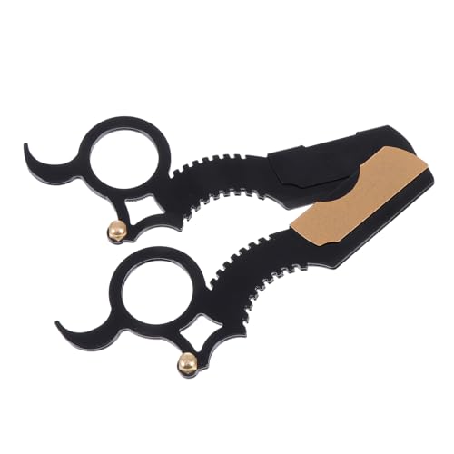 Gatuida 2 Stück Vintage Rasiermesser Herren Rasierer aus Edelstahl Langlebig Sicher Hautschonend Kompakt für Reise und Salon Geeignet mit Rutschfestem Griff in Gold und Schwarz Gatuida 2 Stück Vintage Rasiermesser Herren Rasierer aus Edelstahl Langlebig Sicher Hautschonend Kompakt für Reise und Salon Geeignet mit Rutschfestem Griff in Gold und Schwarz von Gatuida