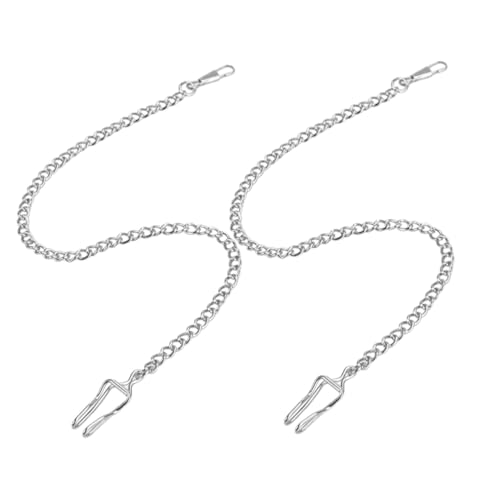 Gatuida 2 Stück Vintage Taschenuhr Kette Silber Vielseitige Uhrenkette für Schmuckherstellung Schlüsselanhänger und DIY Kleidung Modernes Accessoire für Herren Manschettenknöpfe und von Gatuida
