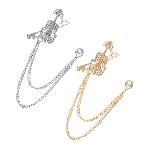 Gatuida 2 Stück Violine Brosche Legierung Kreative Instrument Anstecknadel für Kleidung und Anzug Modischer Schmuck für Damen und Herren Langlebig und Fest Haftend Geeignet für Alltag und von Gatuida