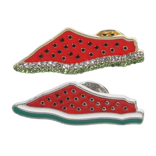 Gatuida 2 Stück Wassermelonen Brosche Teiliges Lustige Emaille Anstecknadel für Damen Obstbrosche für für Taschen und Kleidung Langlebiges Accessoire im Wassermelonen Design von Gatuida