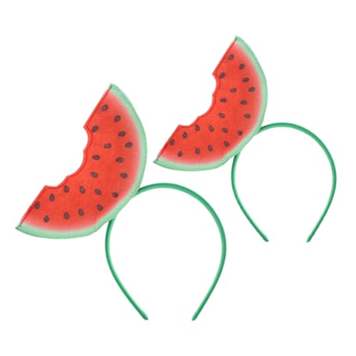 Gatuida 2 Stück Wassermelonen Haarreif Teiliges Realistisches Früchte Haarband für Erwachsene Sicher Langlebig Auffälliges Kopfschmuck Accessoire für Karneval Party Kostümspiel von Gatuida