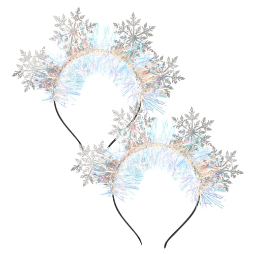 Gatuida 2 Stück Weihnachtlicher Schneeflocken Haarreif Strapazierfähiger Kopfschmuck für Party Alltag Komfortabel Modisch Vielseitig Kombinierbar Festlicher Xmas Haarschmuck für Damen von Gatuida