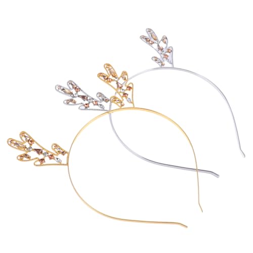 Gatuida 2 Stück Weihnachts Stirnbänder mit Rentiergeweih Metall Haarreifen für und Festlicher Haarschmuck für Weihnachtsfeiern und Maskenbälle von Gatuida