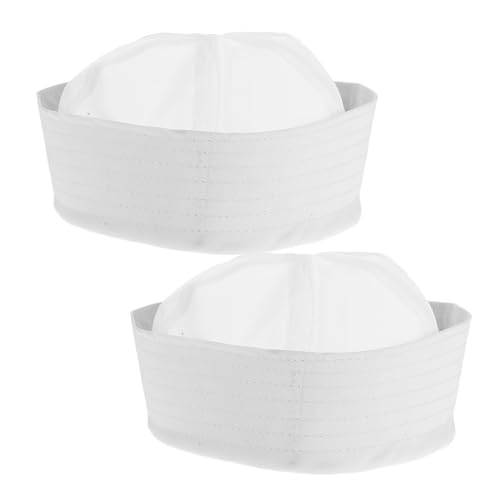 Gatuida 2 Stück Weiße Matrosenhüte Erwachsene Komfortable Kapitänsmützen für Kostüm Party Fasching Karneval Halloween und Cosplay Zubehör von Gatuida