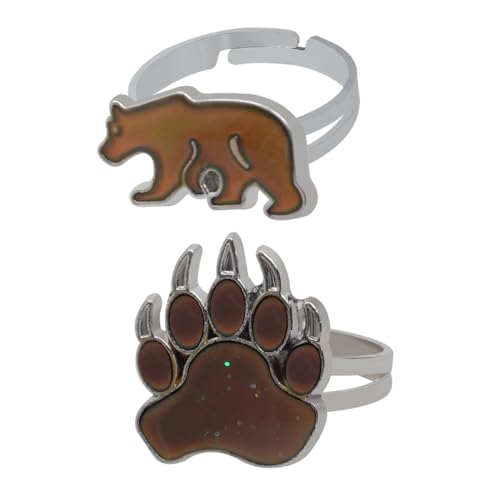 Gatuida 2 Stück Zarte Fingerringe Fingerringe Tierringe Thermochromer Fingerring Thermochromer Ring Eisbär Schmuck Farbwechselringe Kreativer Ring Fingerring Legierung von Gatuida