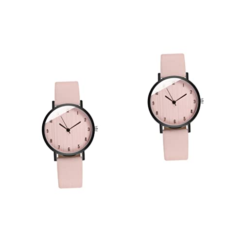 Gatuida 2 Stücke Damen Quarzuhr Mädchen Präsentiert Geschenk Frau Uhren Lederband Uhr Uhr Für Uhr Für Mädchen Weibliche Uhr Ornament Stilvolle Uhr Für Mode von Gatuida