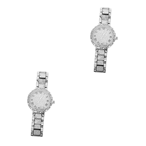 Gatuida 2stücke Elegante Damen Armbanduhr Mit Rhinestone Modische Analoge Uhr Für Frauen Stilvolles Design Für Alltag Und Besondere Anlässe Als Für Freundinnen von Gatuida