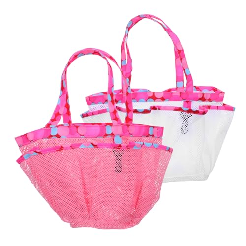 Gatuida 2 Stücke Mesh Aufbewahrungstaschen mit Großer Kapazität Strapazierfähiger Schnell Trocknender Duschkorb für Damen Tragbare Netzbeutel für Schwimmen Strand Camping Fitnessstudio und von Gatuida