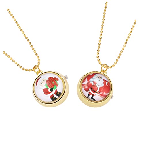 Gatuida 2 Stücke Uhren Studenten Halskette Ziffern Weihnachtskette Ornamente Weihnachten Für Drehbare Vintage Tasche Anhänger Mit Geschenk Claus Hängende Arabische Männer Stilvolle von Gatuida