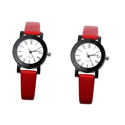 Gatuida 2stücke Damen Armbanduhr Mit Schmalem Lederarmband Modische Quarzuhr Für Frauen Elegante Und Bequeme Uhr Mit Präziser Zeitmessung Für Alltag Und Besondere Anlässe von Gatuida