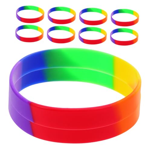 Gatuida 20 Stück Bunte Silikonarmbänder und Erwachsene Regenbogen Motiv Pride Month Party Zubehör für Paraden und Feierlichkeiten von Gatuida