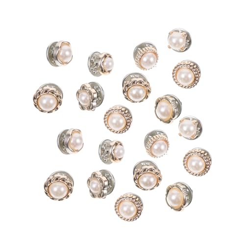 Gatuida 20 Stück Hemd Manschettenknöpfe Perle Kragenknöpfe Hemdkragenstütze Glänzend für Hochzeiten Formelle Anlässe und Geschäftskleidung von Gatuida