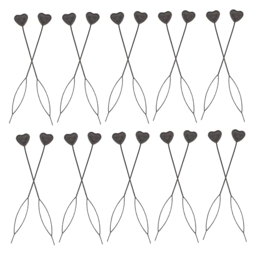 Gatuida 20 Stück Herzförmiges Haarperlen tool Automatisches Schwarzes Kunststoff Haarflechtzubehör Schneller Perlenlader für Pferdeschwanz und Flechtfrisur Styling Vielseitig für Mädchen von Gatuida