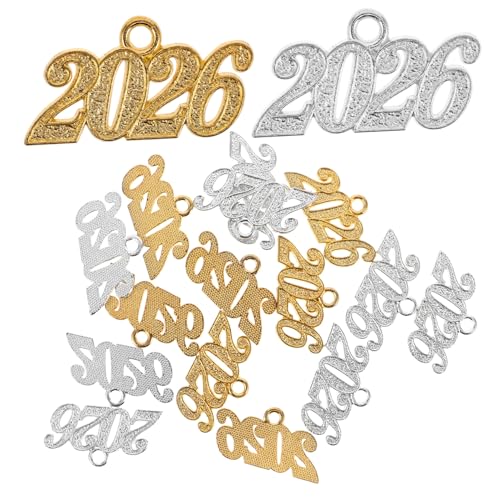 Gatuida 20 Stück Jahreszahl Anhänger aus Langlebiger Zinklegierung für DIY Schmuckherstellung für Armbänder Halsketten Abschlussfeiern und Neujahrsdekorationen von Gatuida
