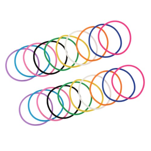 Gatuida 20 Stück Teiliges Bunte Silikon Armbänder für Erwachsene Dehnbare Hautfreundliche Jelly Wristbands mit Rundem Design für Musikfestivals und Alltag Elastische Gummiarmbänder von Gatuida