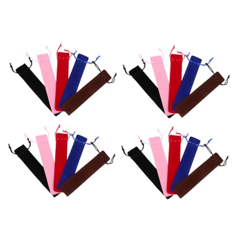 Gatuida 20 Stück Teiliges Federmäppchen Doppellagigem mit Kordelzug Einzelnes Stiftesäckchen Langlebiger Stiftbeutel für Schutz und Geschenkverpackung Bunte Farbmischung für Einzelne von Gatuida