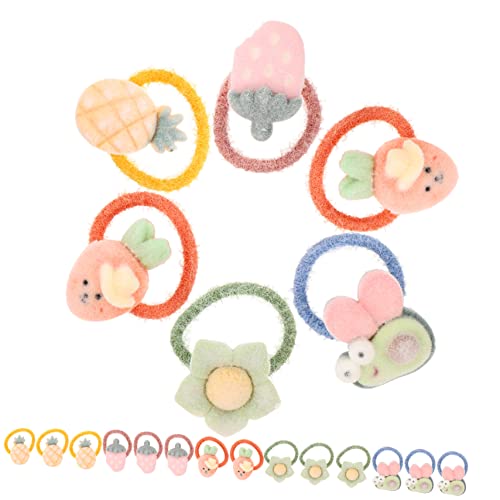 Gatuida 20 Stück Elastische Cartoon Haarbänder Für Mädchen Bunte Beflockte Haargummis Kinder Haarseile Für Pferdeschwanzhalter Kreative Haarschmuck Für Kleinkinder Weich Und von Gatuida