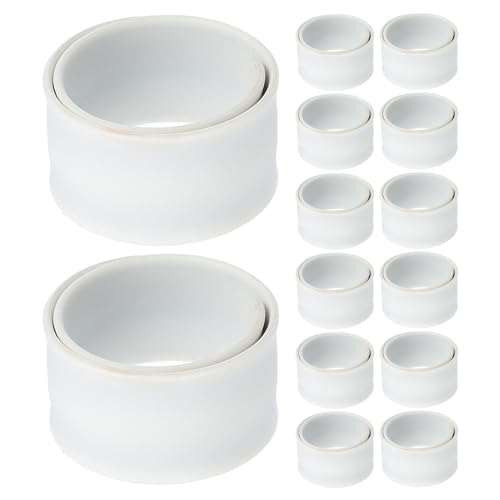 Gatuida 20 Stück weiße Silikon-Schlagarmbänder für Kinder, DIY-Blanko-Schnappbänder, schlichtes Armband für kreatives Basteln, Partygeschenke und Goody Bag-Füller von Gatuida