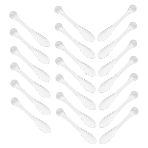 Gatuida Augenmassagegerät 20 Stücke Kosmetische Gesichtscreme Schaufel Gesichtsmaskenstab Aus Transparentem Acryl Make up Löffel Für Augencreme Massagelöffel Für Augenpartie von Gatuida
