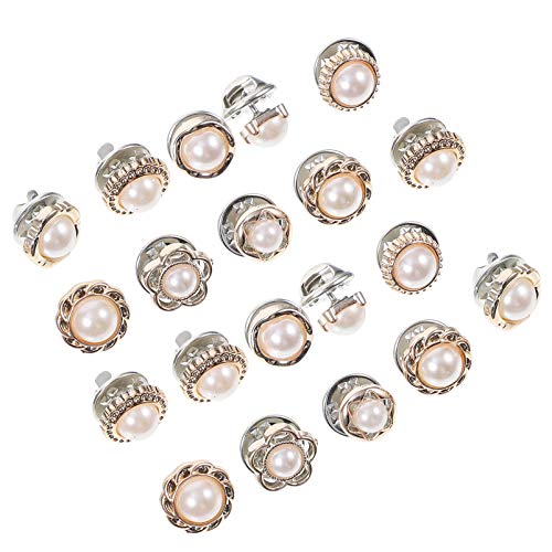 Gatuida 20stücke Manschettenknopf Kragenmanschettenknopf Hemdmanschettenknopf Eleganter Manschettenknopf Perle Tasten Ärmel von Gatuida