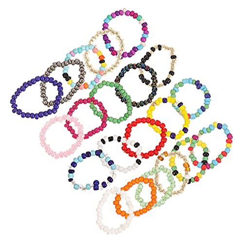 Gatuida 21Stücke Teiliges Bunter Perlenringe Stilvolle Fingerringe für Damen für Alltag Partys und Vielseitige Designs für von Gatuida
