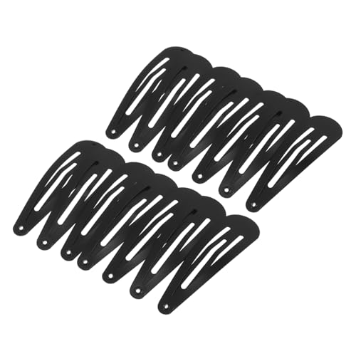 Gatuida 24stücke Schwarze Druckknopf-haarspangen Aus Metall Rutschfeste Haarspangen Für Frauen Mit Mattiertem Texturiertem Design Langlebige Und Verformungsbeständige Clips Für von Gatuida