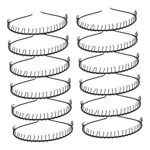 Gatuida 24 Stück Teiliges Schwarzes Stirnband mit Zähnen Elastisch und Einfach zu Tragen Komfortabel und Kratzfrei Modisches Haarreif für Damen und Mädchen für Alltag und Party von Gatuida