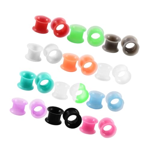 Gatuida 24 Stück Teiliges Silikon Ear Tunnels Mixed Color Ohrdehner Ohr Expander Piercing Schmuck Damen Herren Vielseitig Tragbar Angenehm Leicht von Gatuida