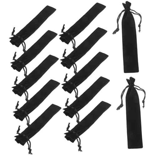 Gatuida 25 Stück Mäppchen Fall Form Beutel süße Stifte groß Stifthülle Schreibwarentasche kleine Stifttasche kleine Bleistifttasche Tasche mit Kordelzug Bleistifthaltertasche Etui Schwarz von Gatuida