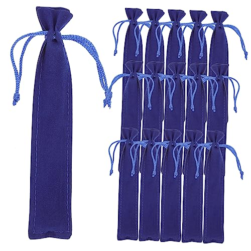 Gatuida 25 Stück Mäppchen Schüttgut Zugbandhalter Bleistiftbeutel mit Kordelzug Etui Wildleder Pen Case -Geldbörse Halter für Stifttaschen kleine Stifttasche kleine Bleistifttasche Blau von Gatuida