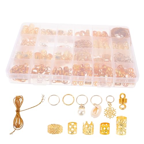Gatuida 257 Stück Teiliges Haarschmuck Goldfarbenen Hohlkronenförmigen Perlenanhängern Wiederverwendbare Zopfschmuck dreadlock accessoires für Damen und Herren für Partys und Festivals Gatuida 257 Stück Teiliges Haarschmuck Goldfarbenen Hohlkronenförmigen Perlenanhängern Wiederverwendbare Zopfschmuck dreadlock accessoires für Damen und Herren für Partys und Festivals von Gatuida