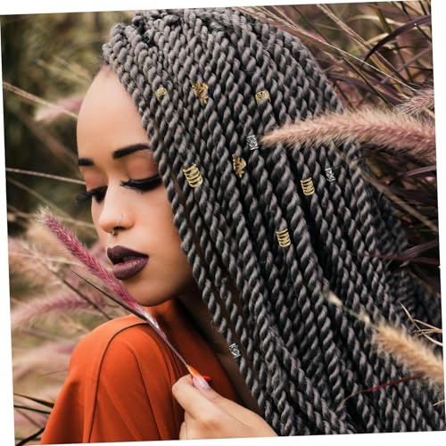 Gatuida 290 Stück Teiliges Haarschmuck Goldene Dreadlocks Ringe für Zöpfe DIY Elektroplattierte Haarperlen Schmuck für Frauen und Männer Vielseitige Haar Charms für Individuelles Styling von Gatuida