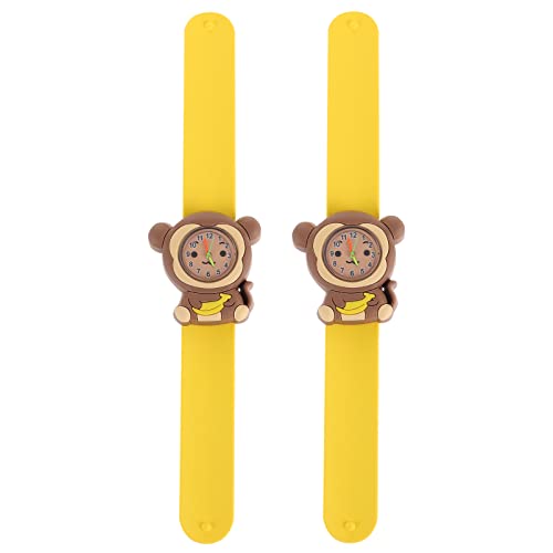 Gatuida 2Pcs Kids Watch Silicone Wristband Cute Animal Watch Toy Cartoon Monkey Wrist Watch Slap Unisex Children Number Watch Toy for Birthday Gift von Gatuida