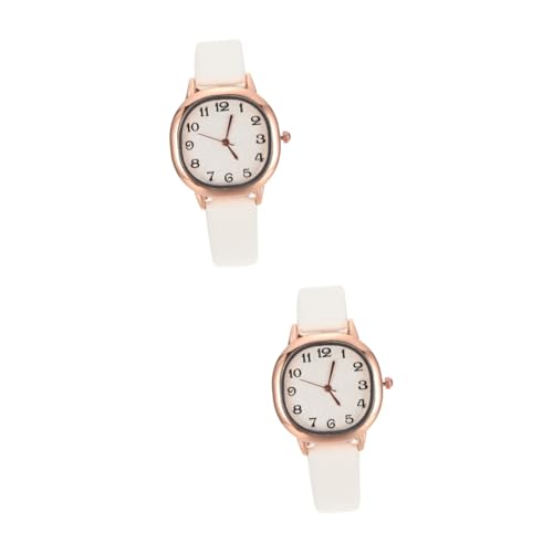 Gatuida 2stücke Vintage Damen Uhr Retro Digitale Quarz Armbanduhr Mit Filigranem Design Und Pu-lederarmband Elegante Modeuhr Für Alltag Geeignet Für Frauen von Gatuida