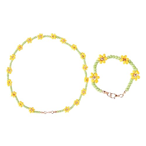 Gatuida 2Stücke Chic Mädchen Perlen Schmuck Armband und Halskette DIY Bastelset mit Perlen für Kleinkinder und Langlebig von Gatuida