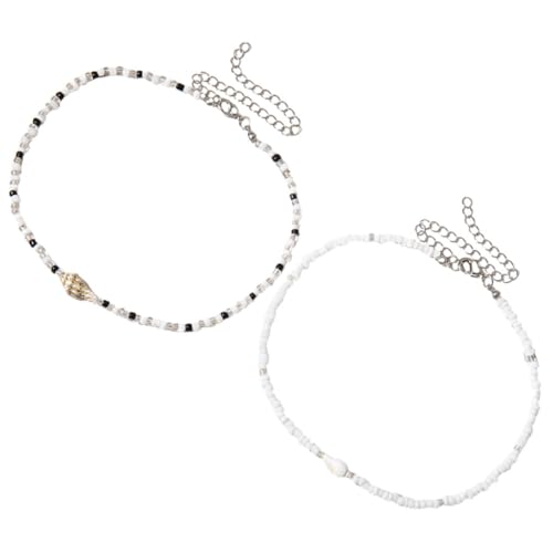 Gatuida 2Stücke Halskette für Teenager und Frauen Einstellbare Strand Halskette mit Bunten Perlen für Sommer und Strandurlaub von Gatuida