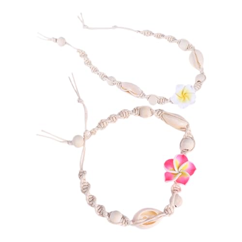 Gatuida 2Stücke Hawaiianische Fußkette für Damen Verstellbares Boho Fußkettchen mit Muscheldekor Zopfkette für Sommer Urlaub Besondere Anlässe Langlebig von Gatuida