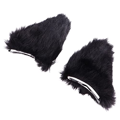 Gatuida 2 Stück Katzenohren Haarclips Für Halloween Und Cosplay Langlebige Haarschmuck Für Mädchen Schwarze Tierische Haarspangen Für Partys Und Feiertage von Gatuida