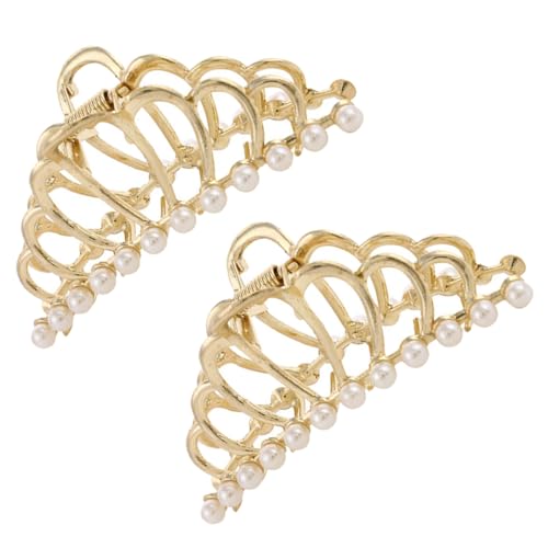 Gatuida 2Stücke Perlen Haarklammer Krallenclips für Dickes Haar Haarspange für Damen Retro Haaraccessoire Stabil für Haartypen von Gatuida
