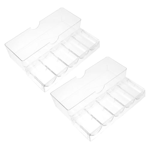 Gatuida 2Stücke Poker Chips Box mit Deckel Organizer für Poker Chips Transparenter Aufbewahrungstray für Chips zum Sortieren und Aufbewahren von Poker Zubehör von Gatuida