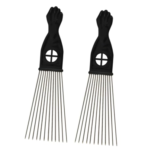 Gatuida 2Stücke Teiliges Set Friseurkamm aus Stahl Fächerkamm mit Zähnen und Kunststoffgriff für Haarentwirrung Haarschneidewerkzeug für Männer und Jungen im Salon Hause von Gatuida