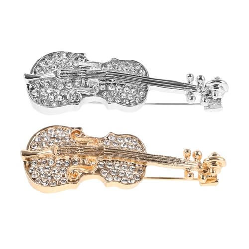 Gatuida Violine Brosche Pin für Damen 2 Stück Metallbrosche Anstecknadel für Kleidung Schmuck für Party und Anzüge von Gatuida