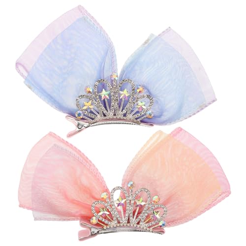 Gatuida 2er-Set Mädchen Haarschleifen: Glitzernde Tüll-Haarspangen mit Strass – Party-Accessoires für Babys und Prinzessinnengeburtstag von Gatuida