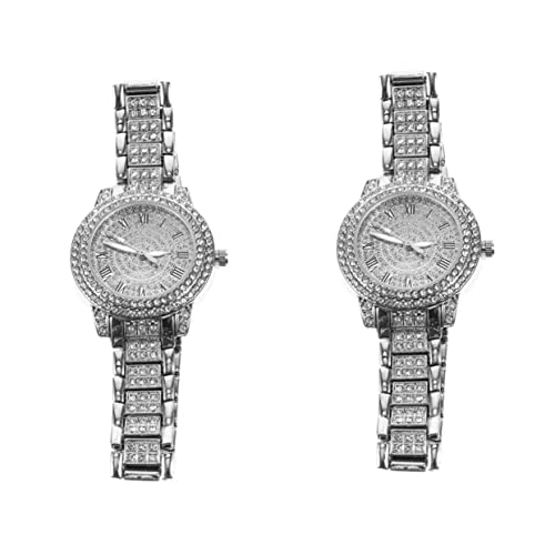 Gatuida 2stücke Delicate Diamond Herren-Armbanduhr Elegante Business-Uhr Mit Funkelnden Diamanten Modischem Design Für Formelle Und Anlässe Komfortabel Und Stilvoll von Gatuida