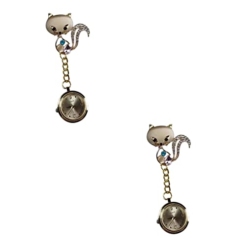 Gatuida 2stücke Design Pocket Watch Tragbare Uhr Mit Rhinestone-verzierung Für Ärzte Und Goldene Farbe Elegante Brosche Für Täglichen Gebrauch von Gatuida