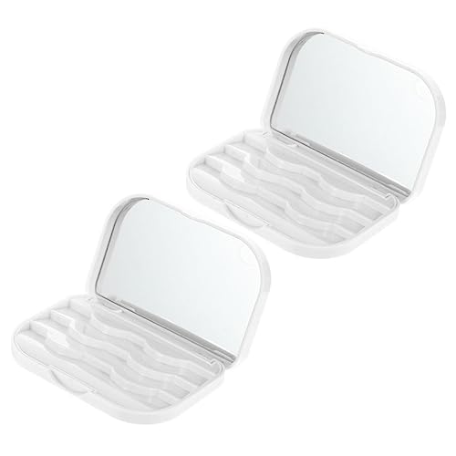 Gatuida 2stücke Kunstwimpern-aufbewahrungsbox Mit Schminkspiegel-etui Kosmetik-organizer Für Künstliche Wimpern Wimpern-verpackungsboxen Wimpernhalter Organizer Für Falschewimpern von Gatuida