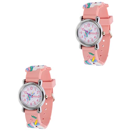 Gatuida 2stücke Silicone Armbanduhr Für Junge Mädchen Verstellbare Cartoon-Uhr Mit Einhorn-Design Sicher Und Langlebig Aus Hochwertigem Silikon Für Jungen Und Mädchen Spaß Beim von Gatuida