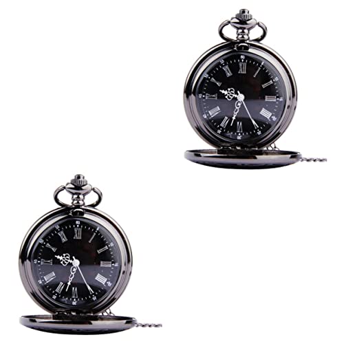 Gatuida 2stücke Taschenuhr Retro Dual Display Mit Römischen Und Arabischen Ziffern Vintage Design Dicker Kette Für Männer Und Frauen Geschenkidee Für Besondere Anlässe von Gatuida