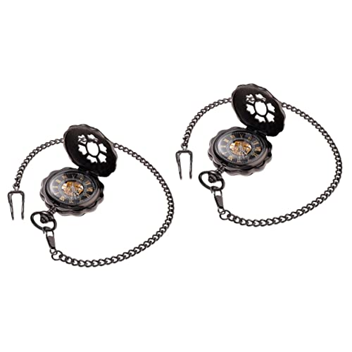 Gatuida 2stücke Vintage Hollowed Out Clamshell Pumpkin Shaped Mechanical Pocket Watch Mit Kette Retro Taschenuhr Für Männer Und Frauen Handaufzug Als Zu Weihnachten Geburtstagen Und von Gatuida
