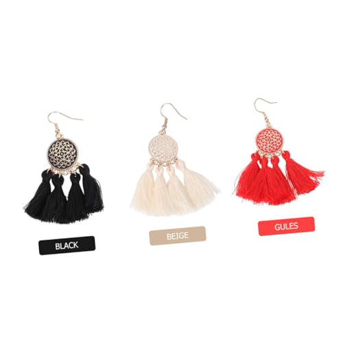 Gatuida 3 Paare Boho Quasten Ohrringe Damen Leicht Elegante Fransen Ohrhänger Kreative Ohranhänger für Alltag Reise und Party von Gatuida